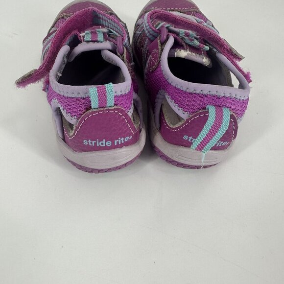 Stride Rite Baby Petra Sandals US 5.5M Purple & Aqua Straps Leather Upper - Picture 7 of 10